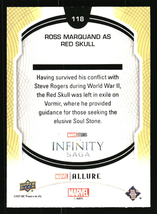 Ross Marquand as Red Skull 2022 Upper Deck Marvel Allure Back of Card