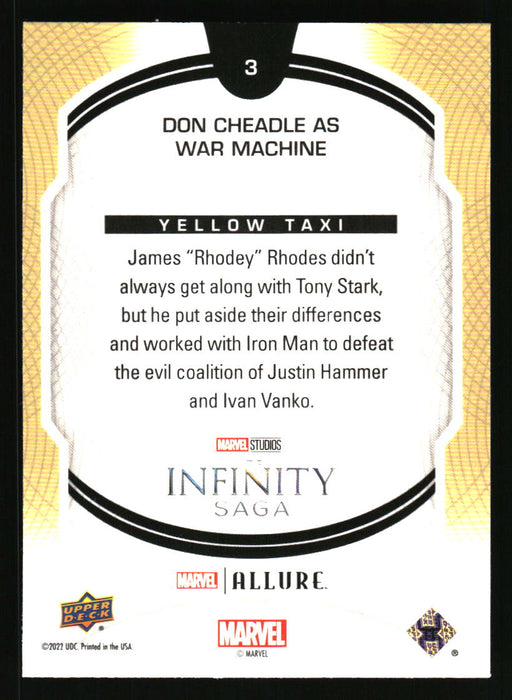 Don Cheadle as War Machine 2022 Upper Deck Marvel Allure Back of Card