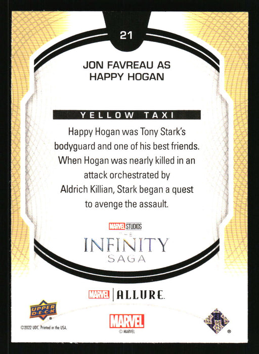 Jon Favreau as Happy Hogan 2022 Upper Deck Marvel Allure Back of Card