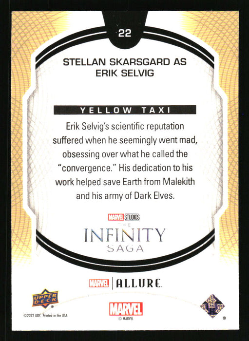 Stellan Skarsgard as Erik Selvig 2022 Upper Deck Marvel Allure Back of Card