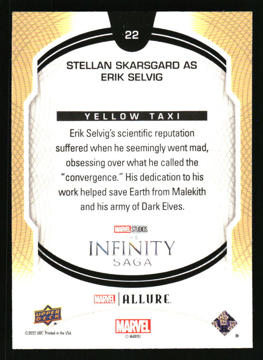 Stellan Skarsgard as Erik Selvig 2022 Upper Deck Marvel Allure Back of Card