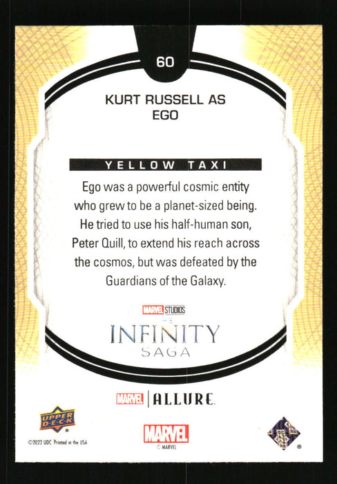 Kurt Russell as Ego 2022 Upper Deck Marvel Allure Back of Card