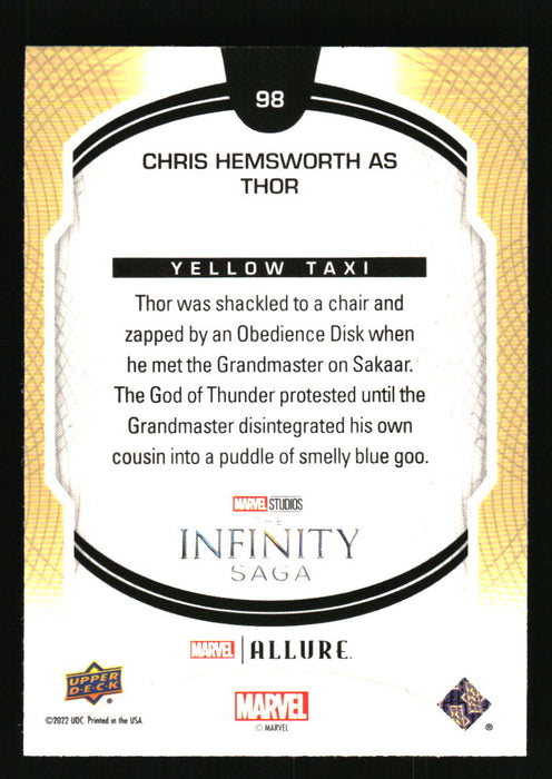 Chris Hemsworth as Thor 2022 Upper Deck Marvel Allure Back of Card