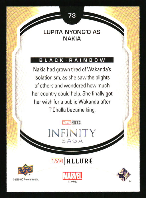 Lupita Nyong'o as Nakia 2022 Upper Deck Marvel Allure Back of Card