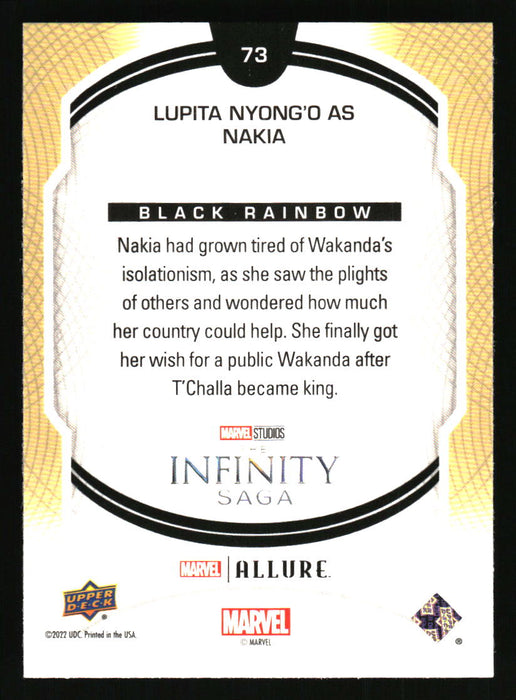 Lupita Nyong'o as Nakia 2022 Upper Deck Marvel Allure Back of Card