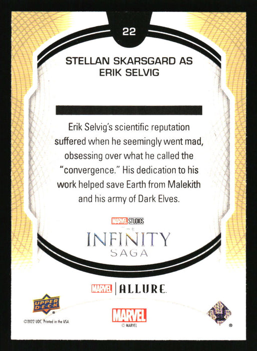 Stellan Skarsgard as Erik Selvig 2022 Upper Deck Marvel Allure Back of Card