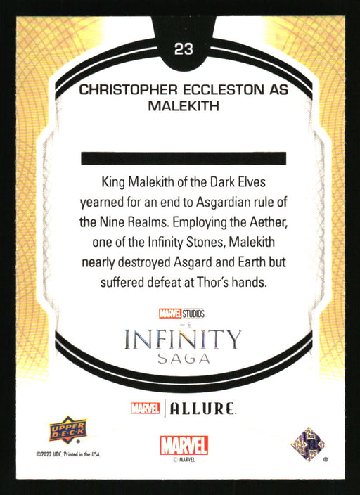 Christopher Eccleston as Malekith 2022 Upper Deck Marvel Allure Back of Card