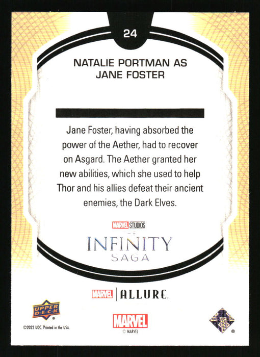 Natalie Portman as Jane Foster 2022 Upper Deck Marvel Allure Back of Card