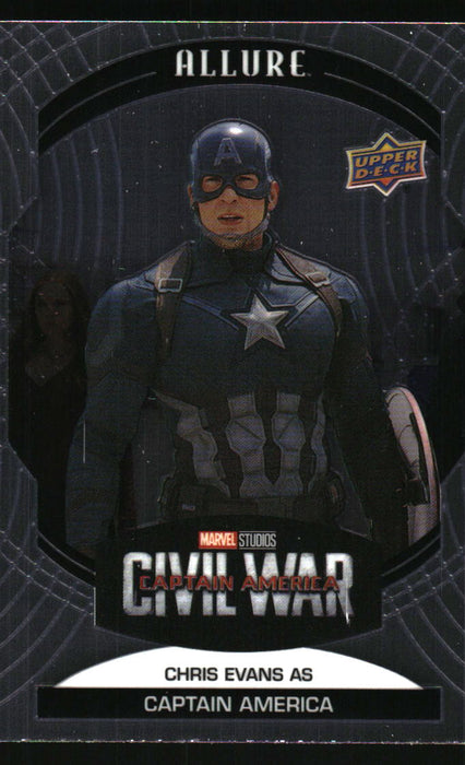 Chris Evans as Captain America 2022 Upper Deck Marvel Allure Front of Card