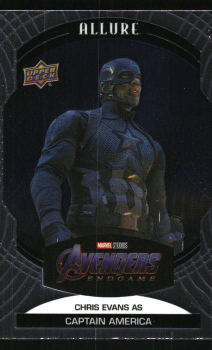 Chris Evans as Captain America 2022 Upper Deck Marvel Allure Front of Card