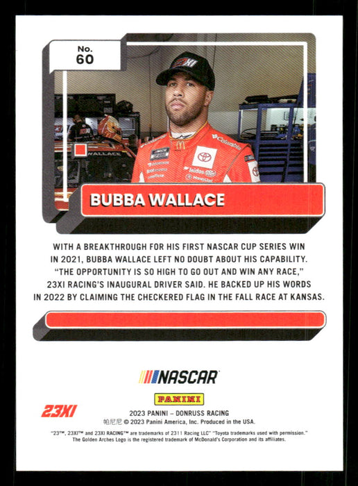 Bubba Wallace 2023 Panini Donruss Racing Red Back of Card