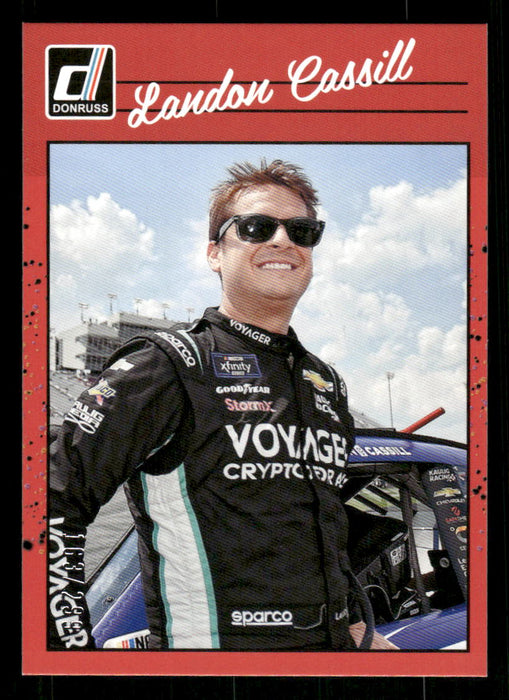 Landon Cassill 2023 Panini Donruss Racing Red Retro 1990 Front of Card
