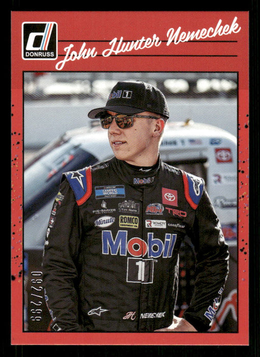 John Hunter Nemechek 2023 Panini Donruss Racing Red Retro 1990 Front of Card