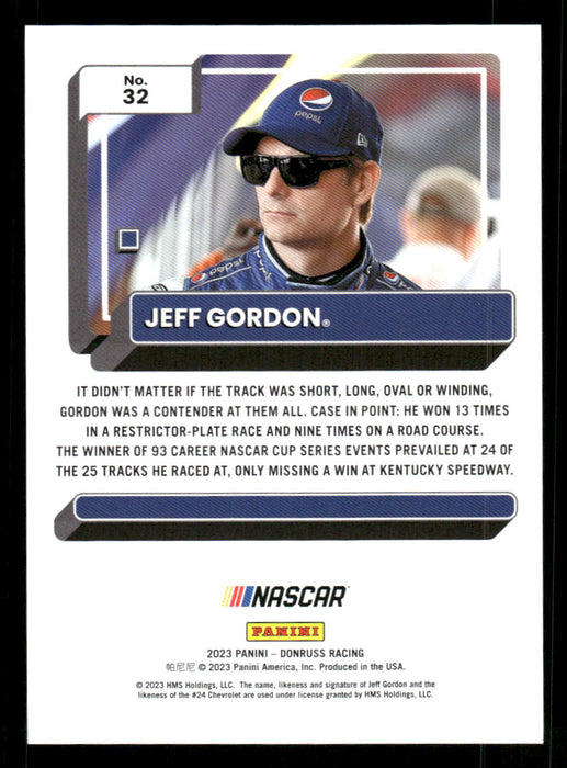 Jeff Gordon 2023 Panini Donruss Racing Navy Blue Back of Card