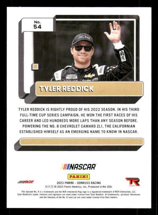 Tyler Reddick 2023 Panini Donruss Racing Navy Blue Back of Card