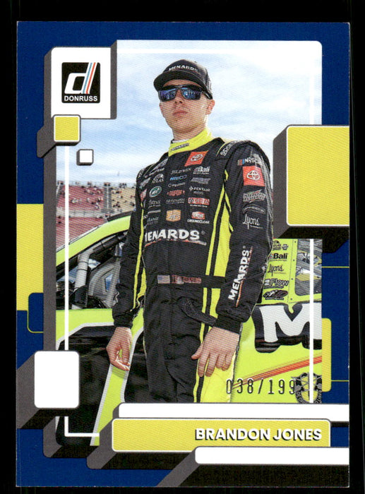 Brandon Jones 2023 Panini Donruss Racing Navy Blue Front of Card