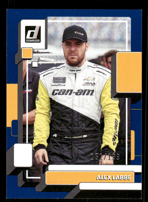 Alex Labbe 2023 Panini Donruss Racing Navy Blue Front of Card