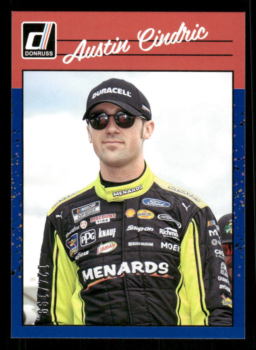 Austin Cindric 2023 Panini Donruss Racing Navy Blue Retro 1990 Front of Card