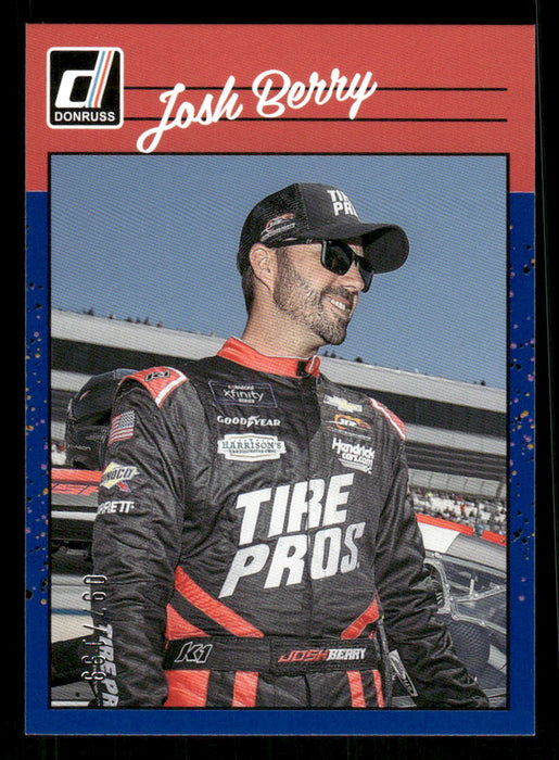 Josh Berry 2023 Panini Donruss Racing Navy Blue Retro 1990 Front of Card
