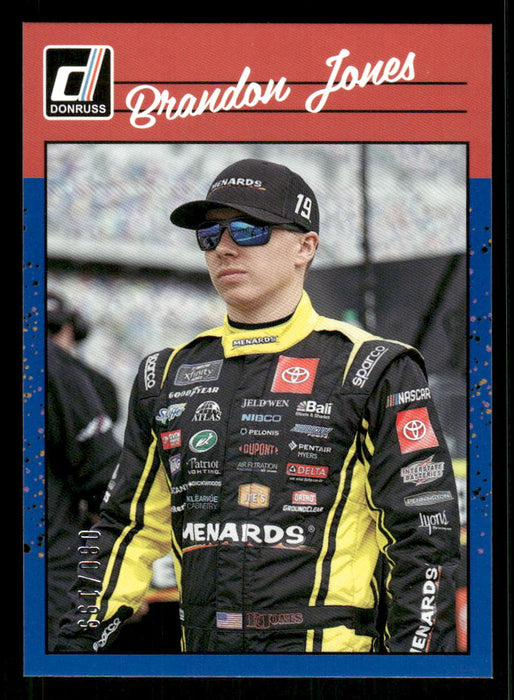 Brandon Jones 2023 Panini Donruss Racing Navy Blue Retro 1990 Front of Card