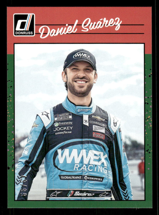 Daniel Suarez 2023 Panini Donruss Racing Green Retro 1990 Front of Card