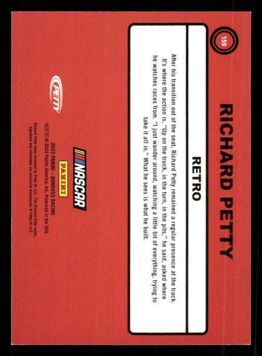 Richard Petty 2023 Panini Donruss Racing Green Retro 1990 Back of Card