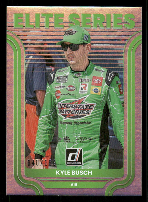 Kyle Busch 2023 Panini Donruss Racing Holo Elite Series Front of Card