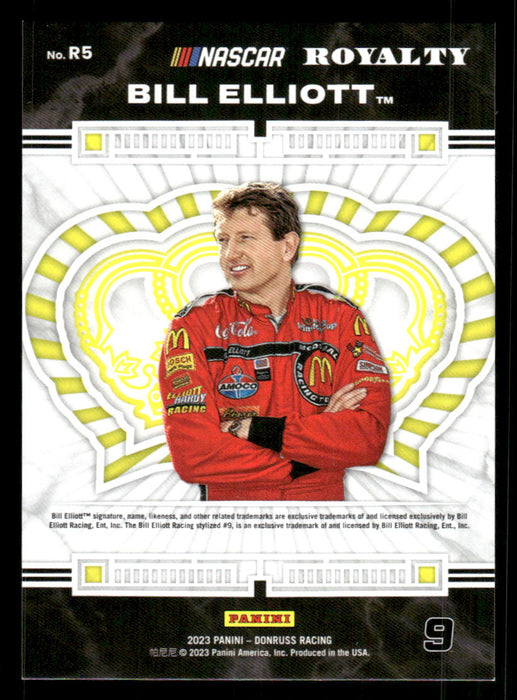 Bill Elliott 2023 Panini Donruss Racing Holo Royalty Back of Card