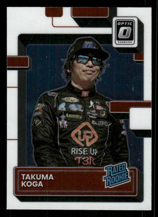 Takuma Koga 2023 Panini Donruss Racing Optic Rated Rookie Front of Card