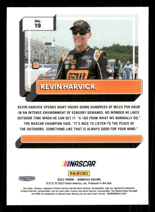 Kevin Harvick 2023 Panini Donruss Racing Optic Back of Card