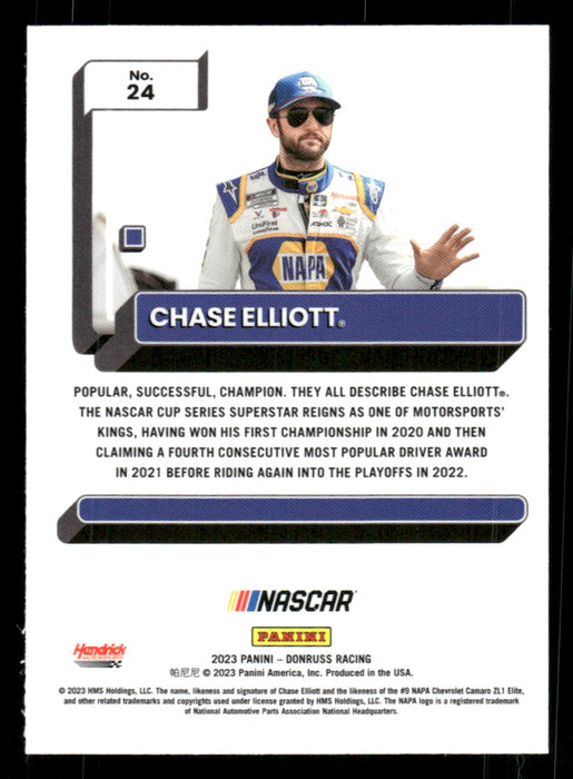 Chase Elliott 2023 Panini Donruss Racing Optic Back of Card