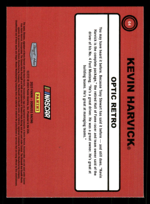 Kevin Harvick 2023 Panini Donruss Racing Optic Retro 1990 Back of Card