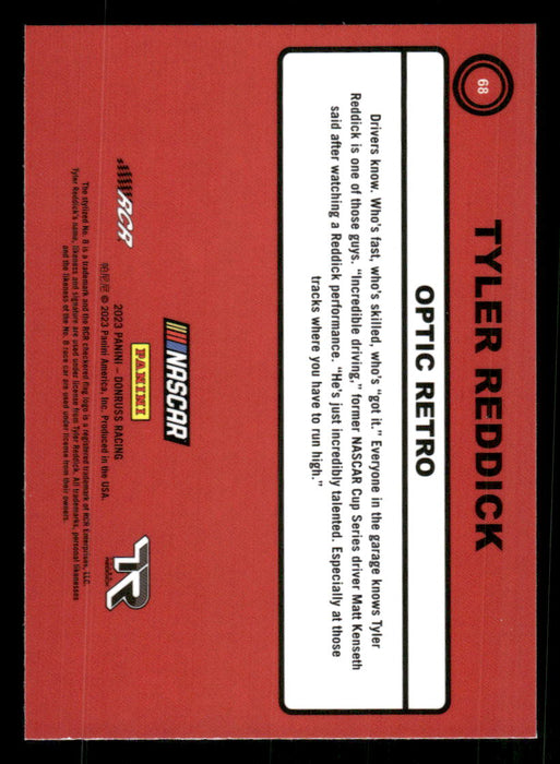 Tyler Reddick 2023 Panini Donruss Racing Optic Retro 1990 Back of Card