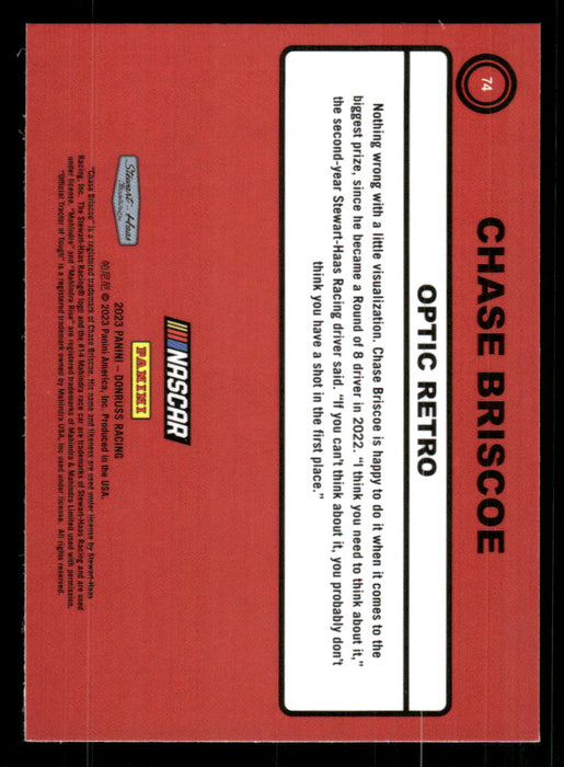 Chase Briscoe 2023 Panini Donruss Racing Optic Retro 1990 Back of Card