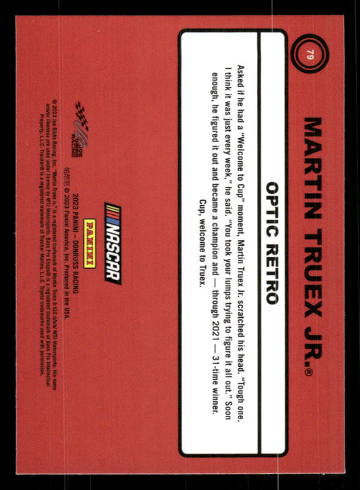 Martin Truex Jr. 2023 Panini Donruss Racing Optic Retro 1990 Back of Card