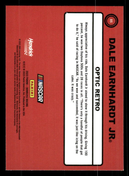 Dale Earnhardt Jr 2023 Panini Donruss Racing Optic Retro 1990 Back of Card