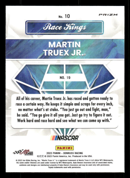 Martin Truex Jr. 2023 Panini Donruss Racing Holo Optic Race Kings Back of Card