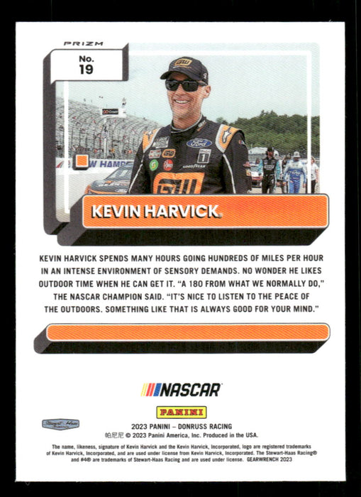 Kevin Harvick 2023 Panini Donruss Racing Holo Optic Back of Card
