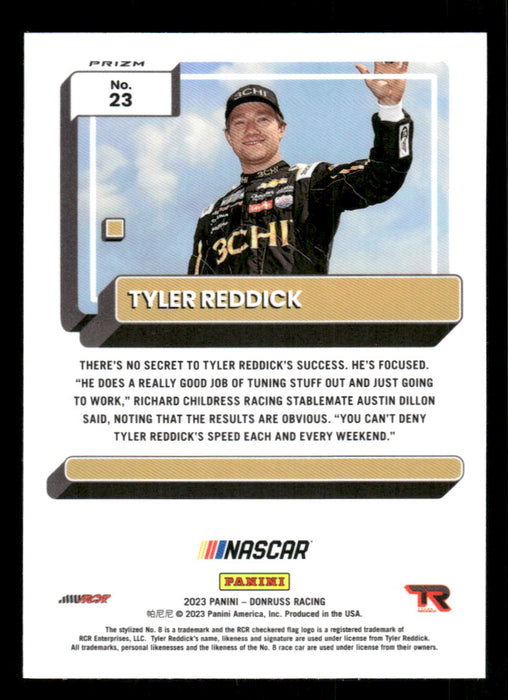 Tyler Reddick 2023 Panini Donruss Racing Holo Optic Back of Card