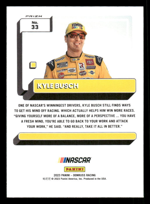 Kyle Busch 2023 Panini Donruss Racing Holo Optic Back of Card