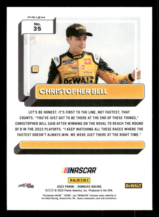 Christopher Bell 2023 Panini Donruss Racing Holo Optic Back of Card