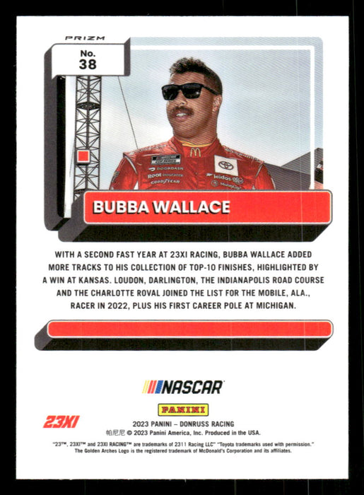 Bubba Wallace 2023 Panini Donruss Racing Holo Optic Back of Card