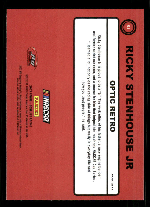 Ricky Stenhouse Jr 2023 Panini Donruss Racing Holo Optic Retro 1990 Back of Card