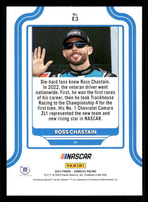 Ross Chastain 2023 Panini Donruss Racing Elite Series Back of Card
