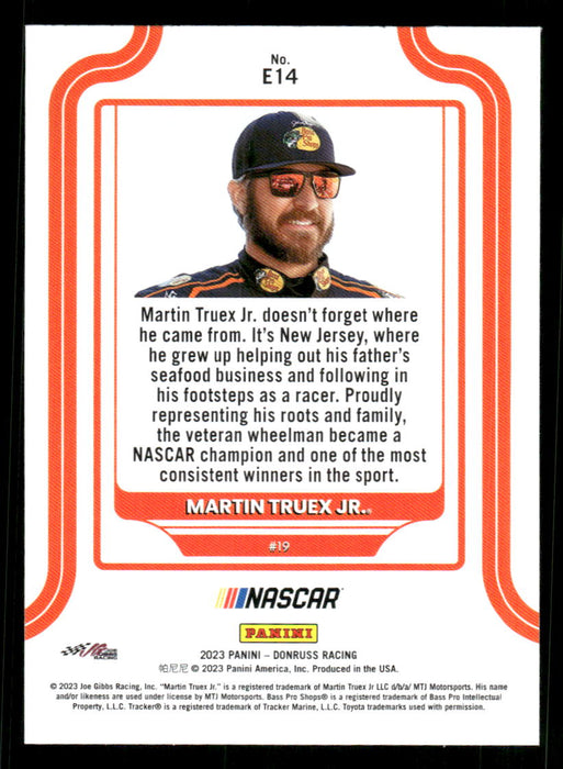 Martin Truex Jr. 2023 Panini Donruss Racing Elite Series Back of Card