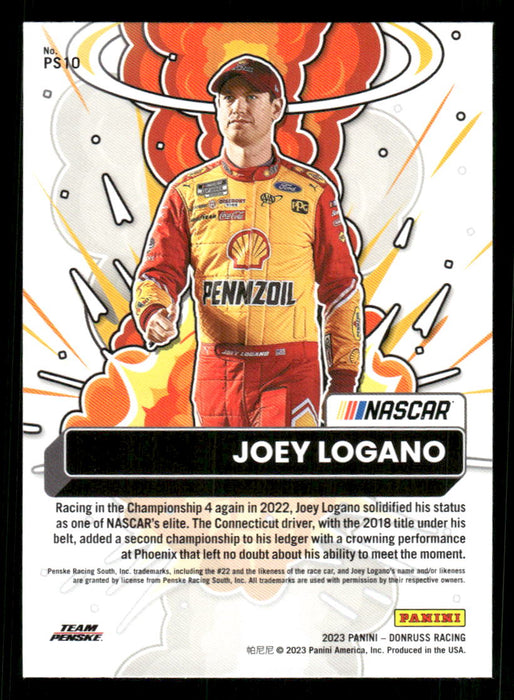 Joey Logano 2023 Panini Donruss Racing Power Squad Back of Card