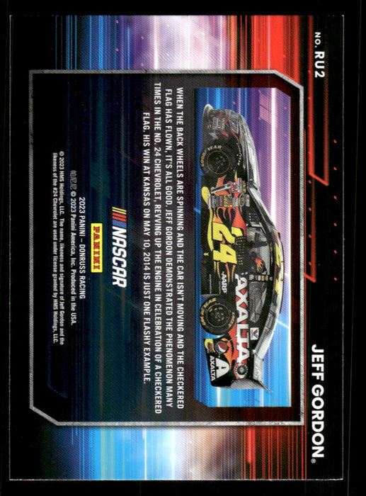 Jeff Gordon 2023 Panini Donruss Racing Revved Up Back of Card