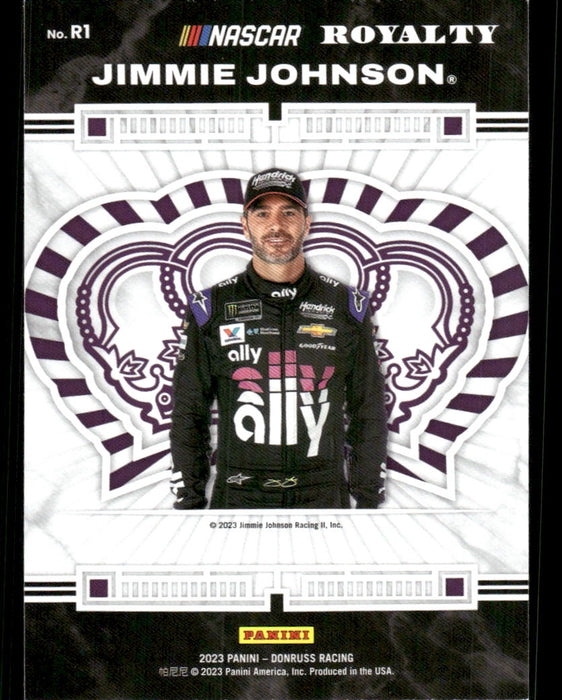 Jimmie Johnson 2023 Panini Donruss Racing Royalty Back of Card