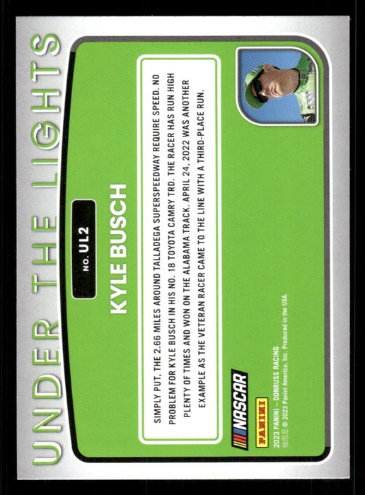 Kyle Busch 2023 Panini Donruss Racing Under The Lights Back of Card