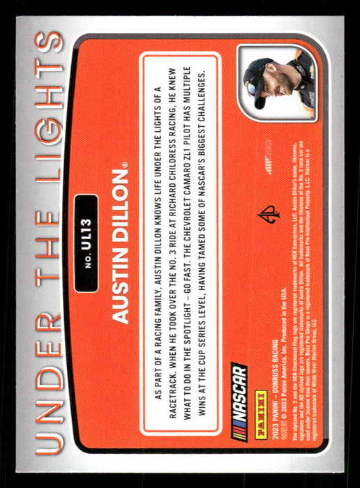 Austin Dillon 2023 Panini Donruss Racing Under The Lights Back of Card
